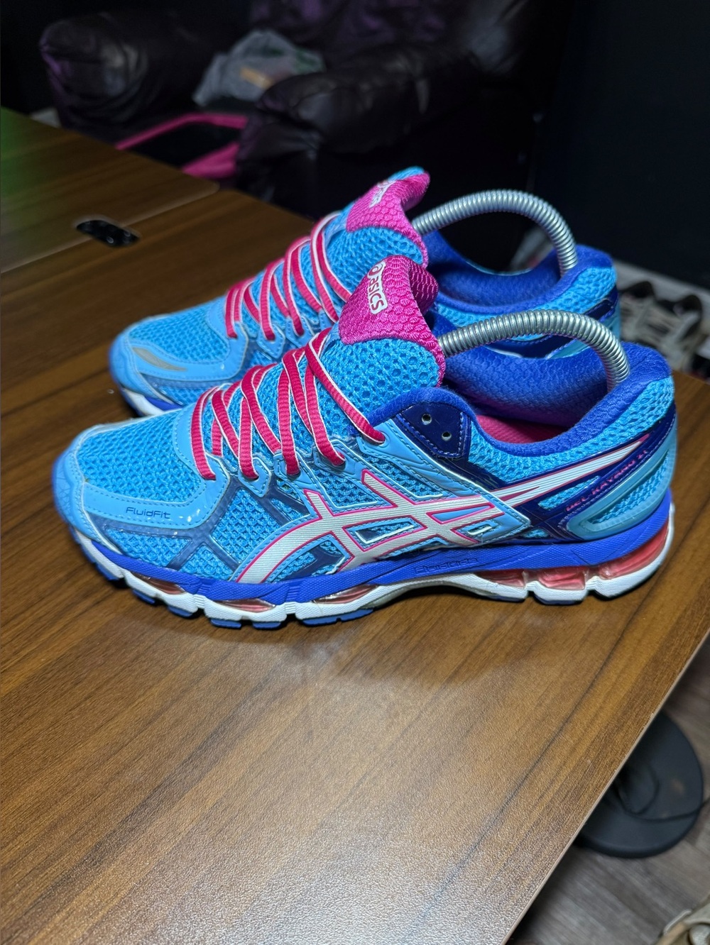 ASICS Women's Athletic Running Shoes - Bright Blue with Pink Accents